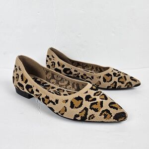 Bella‎ Vita Mireya Leopard Print Flats 6.5 Stretch Comfort Fabric Rothy Style